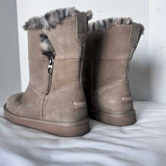 Koolaburra by UGG Women’s Size 10 Brown Suede Faux Fur Winter Boots Zip Up - Picture 2 of 9